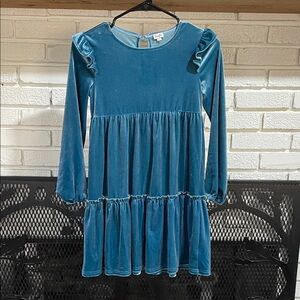 Elegant Teal Kids Dress with Ruffled Sleeves